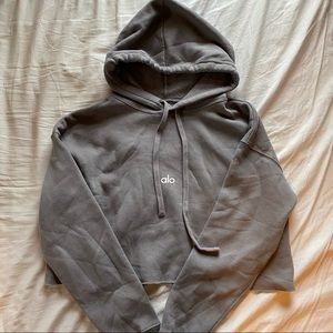 Alo Yoga Cropped Graphic Fleece Hoodie